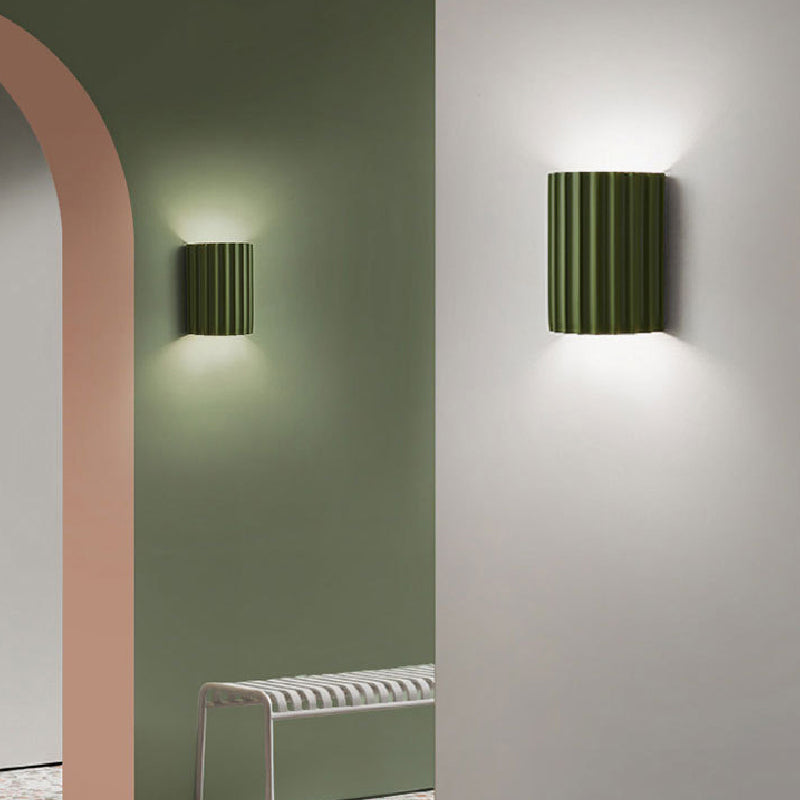 Modern Style Half Cylinder Wall Light Resin 2 Light Sconces for Bedroom