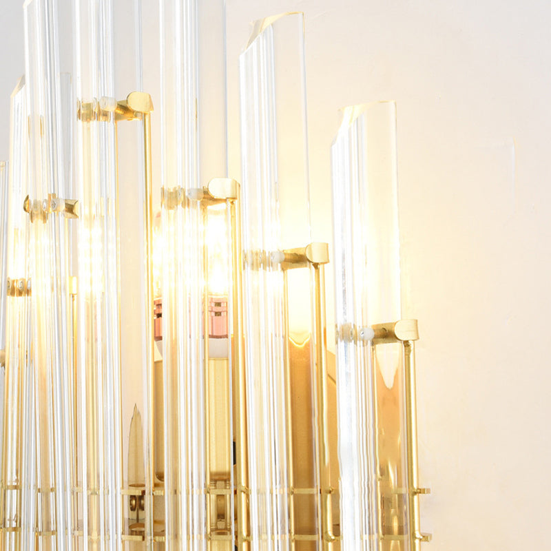 Modern Style Diamond Shape Wall Sconce Crystal 2 Light Sconces for Bedroom