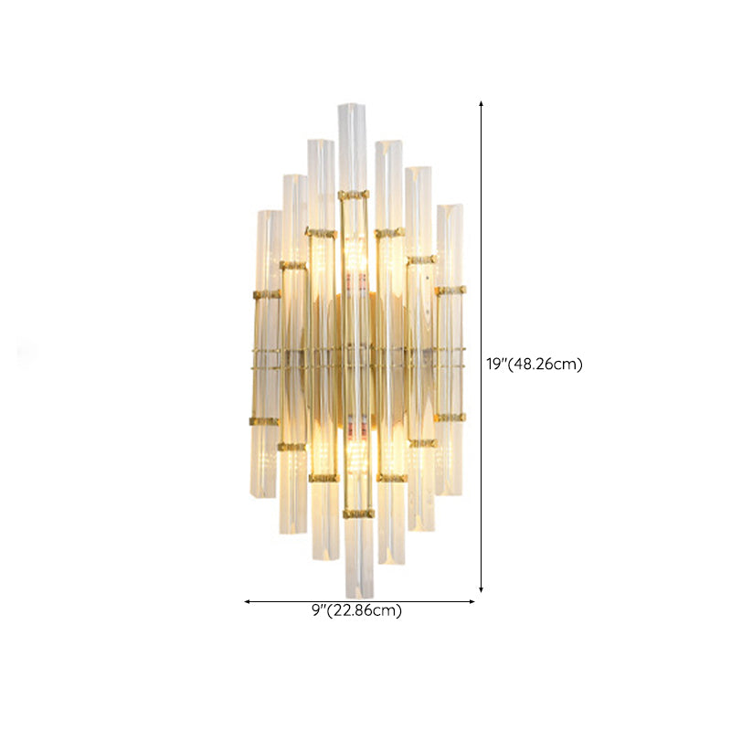 Modern Style Diamond Shape Wall Sconce Crystal 2 Light Sconces for Bedroom