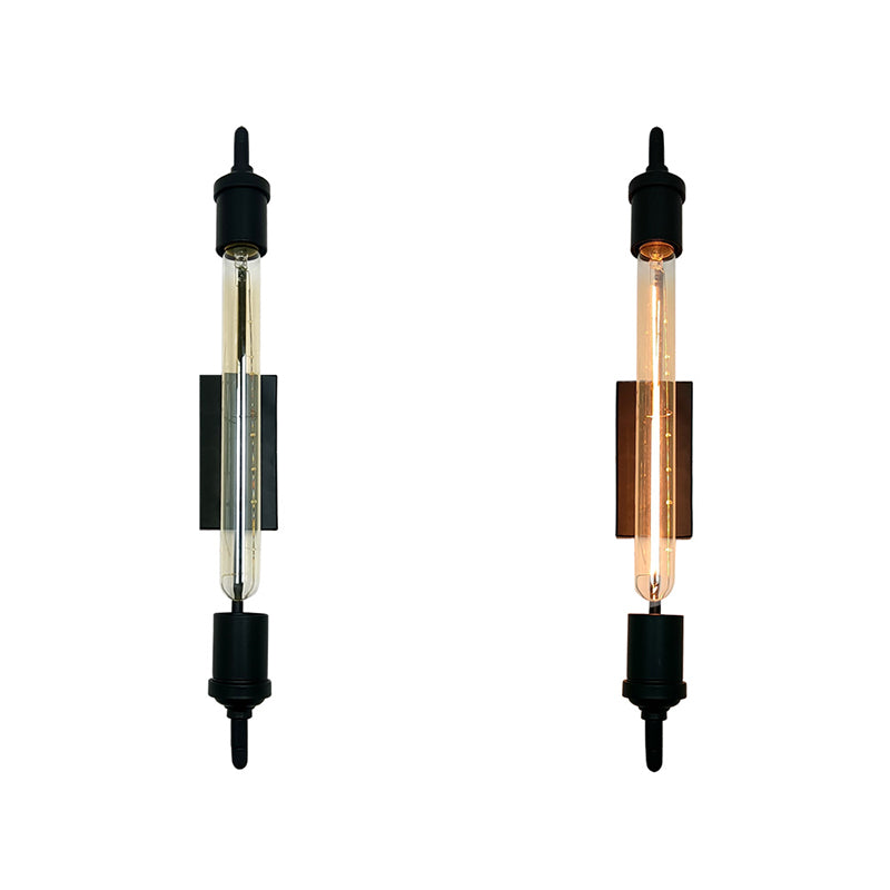 Black Wall Sconce Linear Shape Wall Light with Metal Shade for Bedroom