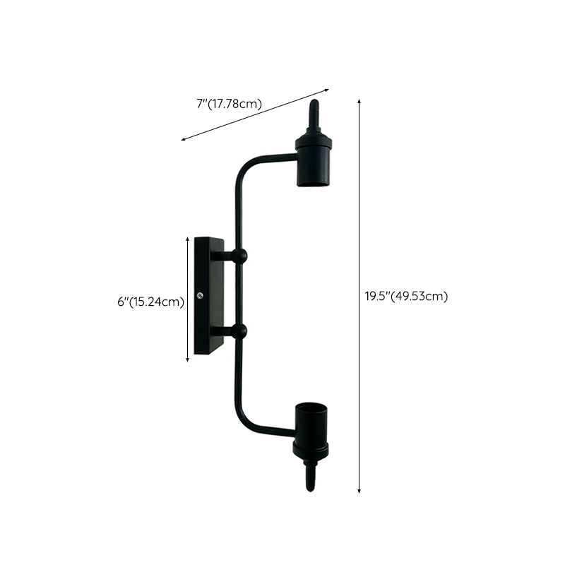Black Wall Sconce Linear Shape Wall Light with Metal Shade for Bedroom