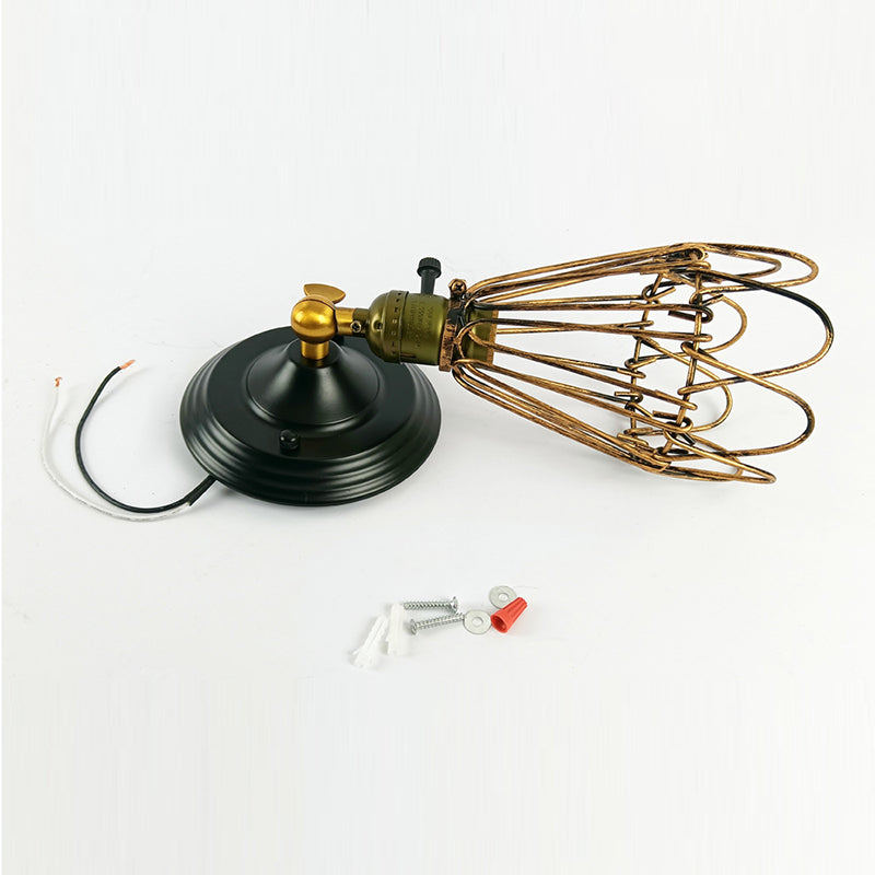 Black Wall Sconce Geometric Shape Wall Light with Metal Shade for Bedroom