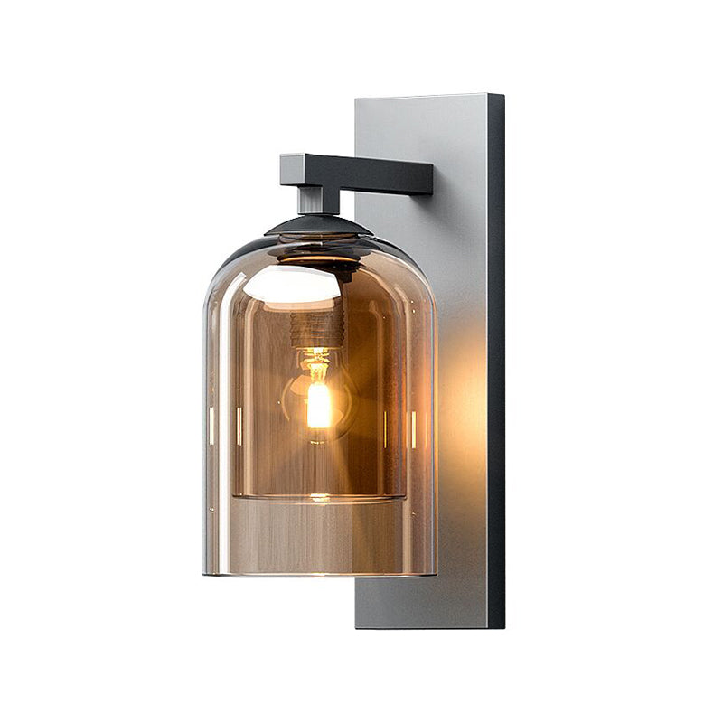 Industrial Style Cylinder Wall Light Glass 1 Light Sconces for Bedroom