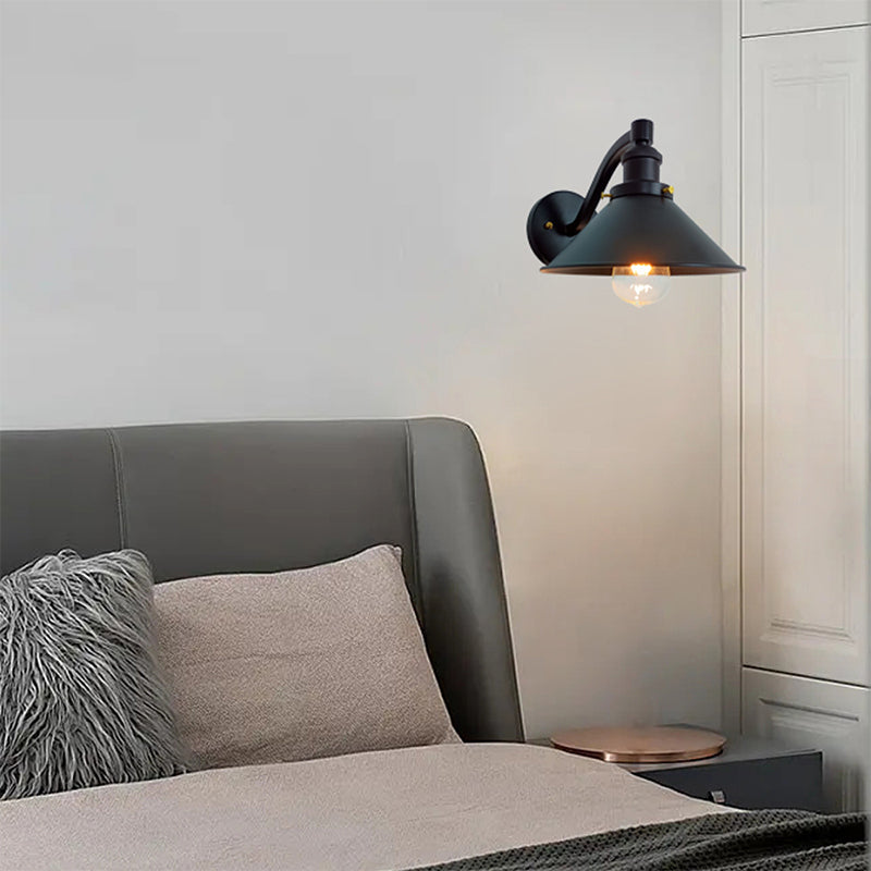 Industrial Wall Sconce Cone Shape Wall Light with Metal Shade for Living Room