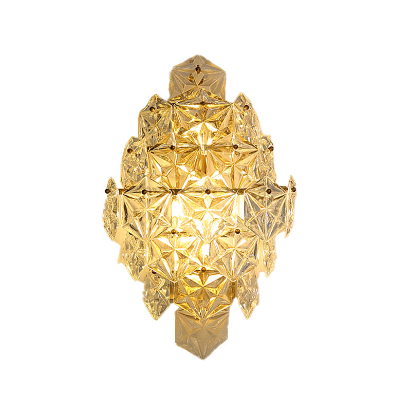 Modern Style Diamond Wall Light Crystal 4 Light Sconces for Bedroom