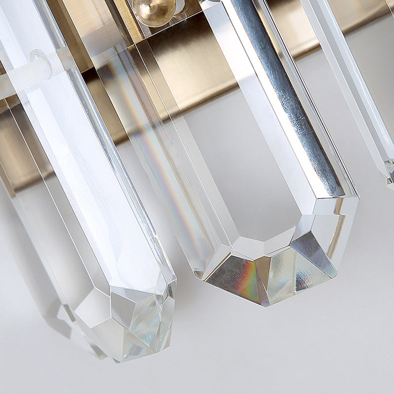 Modern Style Geometry Shape Wall Light Crystal 2 Light Sconces for Bedroom