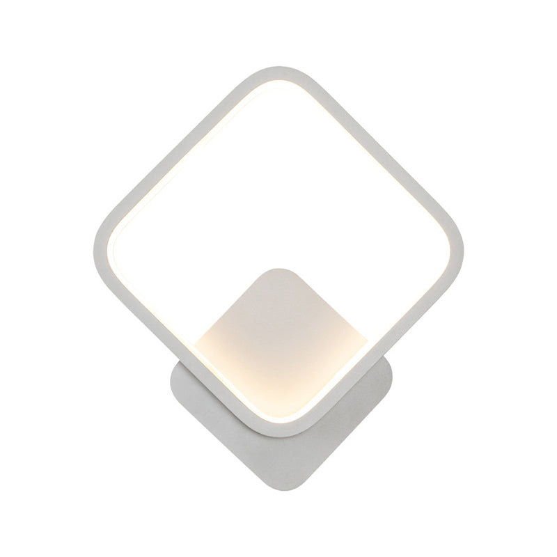 Metal Modern Wall Sconce Geometric Shape Wall Light with Acrylic Shade for Bedroom