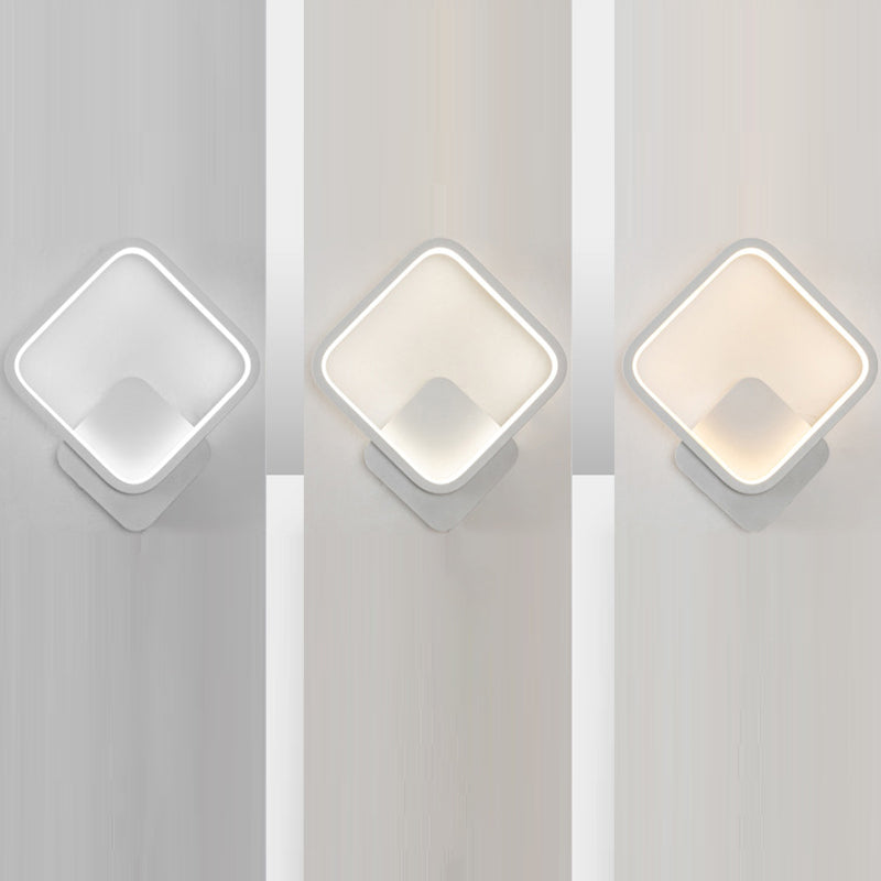 Metal Modern Wall Sconce Geometric Shape Wall Light with Acrylic Shade for Bedroom