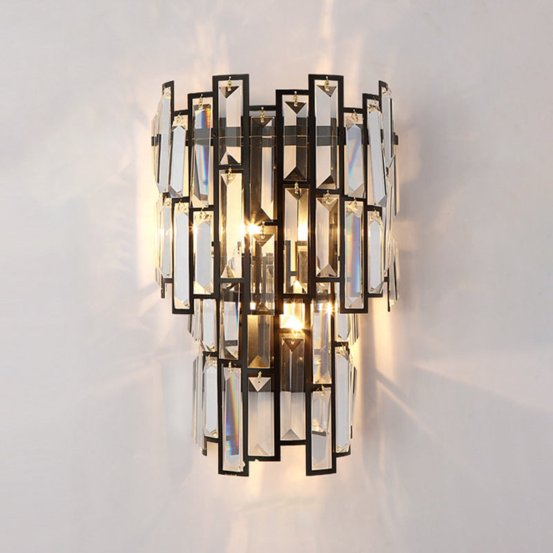 Crystal Geometric Shape Wall Sconce Modern Style 2 Lights Wall Light Fixture