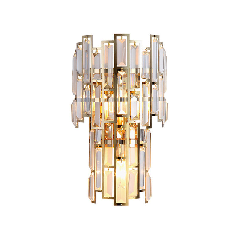 Crystal Geometric Shape Wall Sconce Modern Style 2 Lights Wall Light Fixture