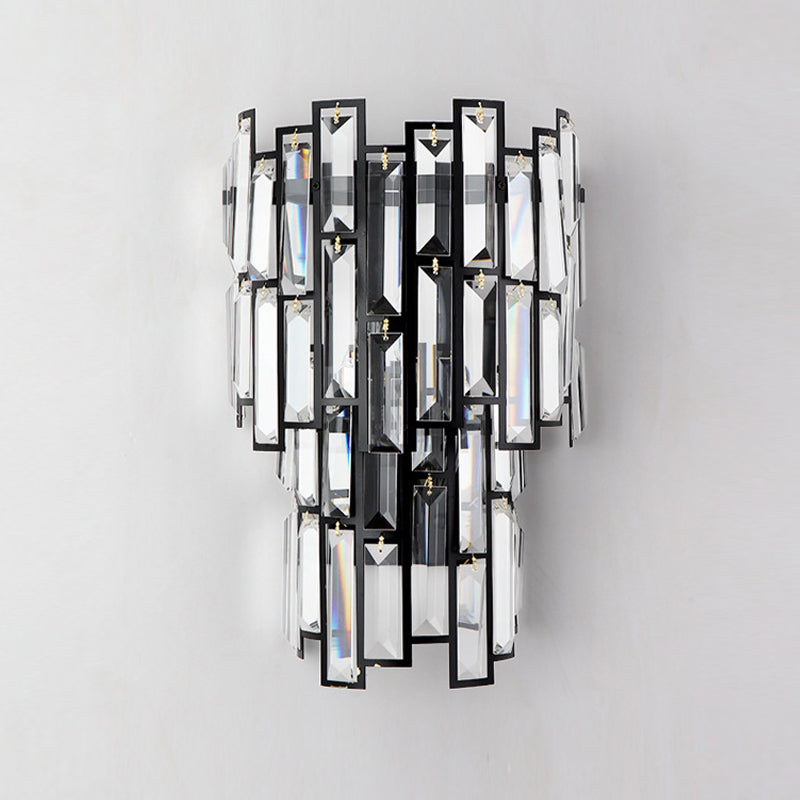 Crystal Geometric Shape Wall Sconce Modern Style 2 Lights Wall Light Fixture