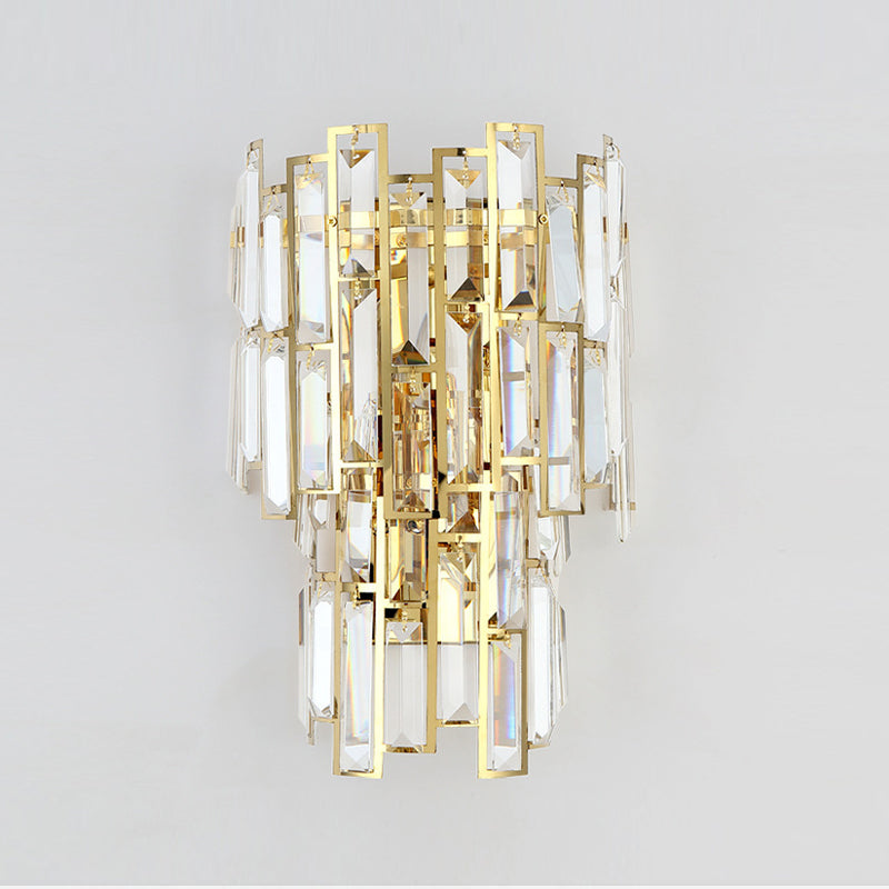 Crystal Geometric Shape Wall Sconce Modern Style 2 Lights Wall Light Fixture
