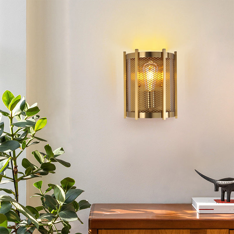 Cutout Shape Wall Lamp Industrial Style Metal 1 Light Sconce in Gold