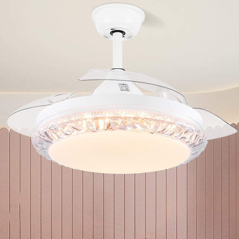 Contemporary Fan Ceiling Lighting in White Interior LED Ceiling Fan Fixture
