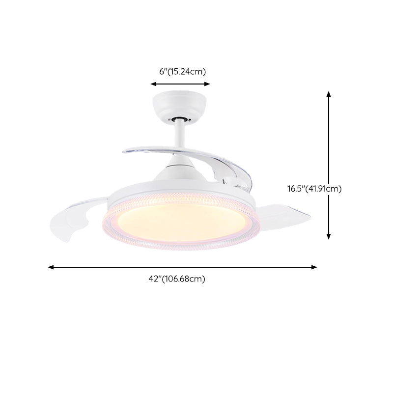 Contemporary Fan Ceiling Lighting in White Interior LED Ceiling Fan Fixture
