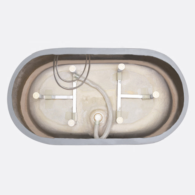 Modern Oval Soaking Bath Tub Freestanding Acrylic-Fiberglass Bath Tub