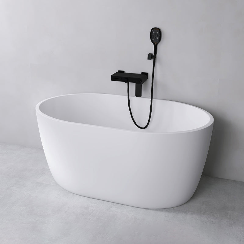 Modern Oval Soaking Bath Tub Freestanding Acrylic-Fiberglass Bath Tub