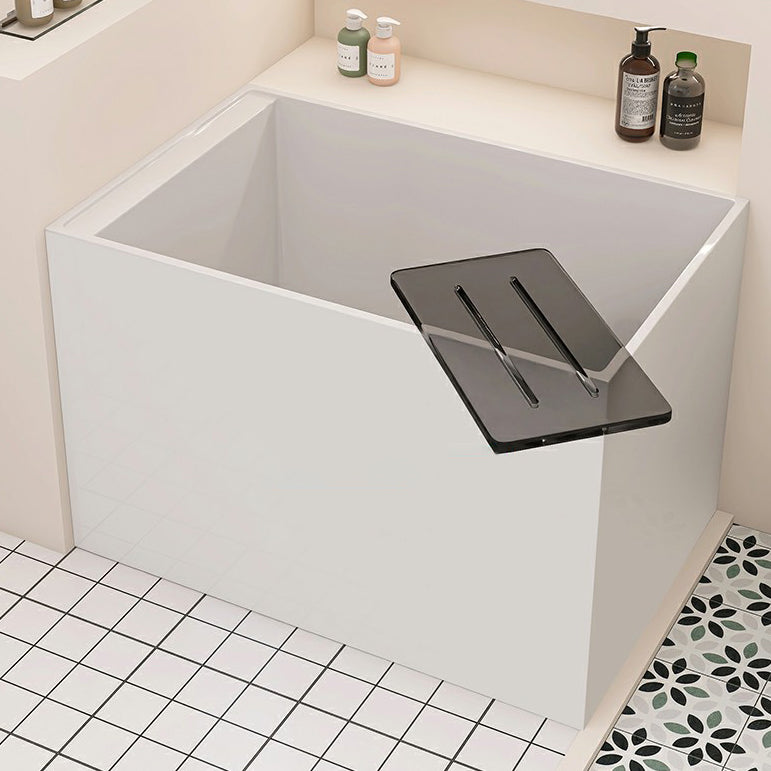 Back to Wall Freestanding Bathtub Modern Rectangular Acrylic Bathtub