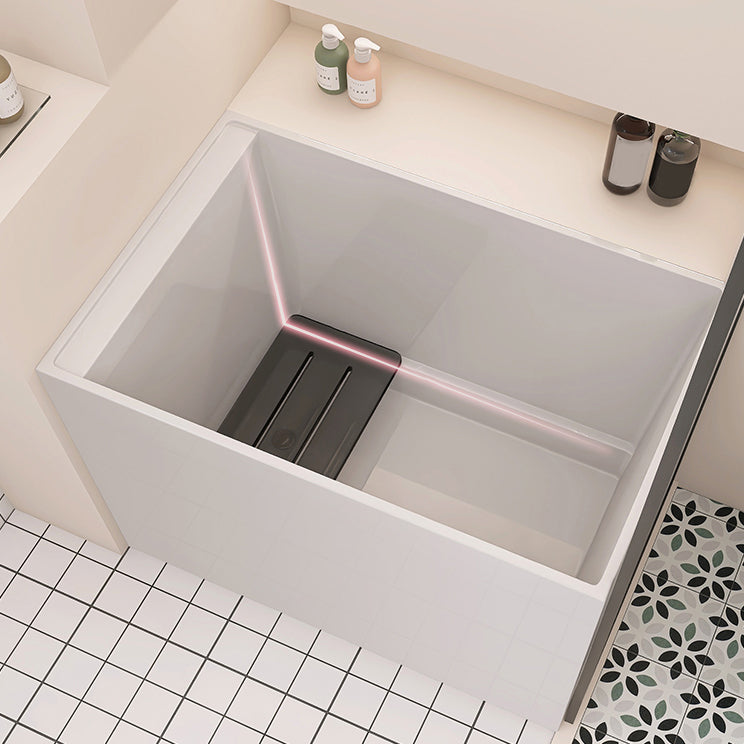 Back to Wall Freestanding Bathtub Modern Rectangular Acrylic Bathtub