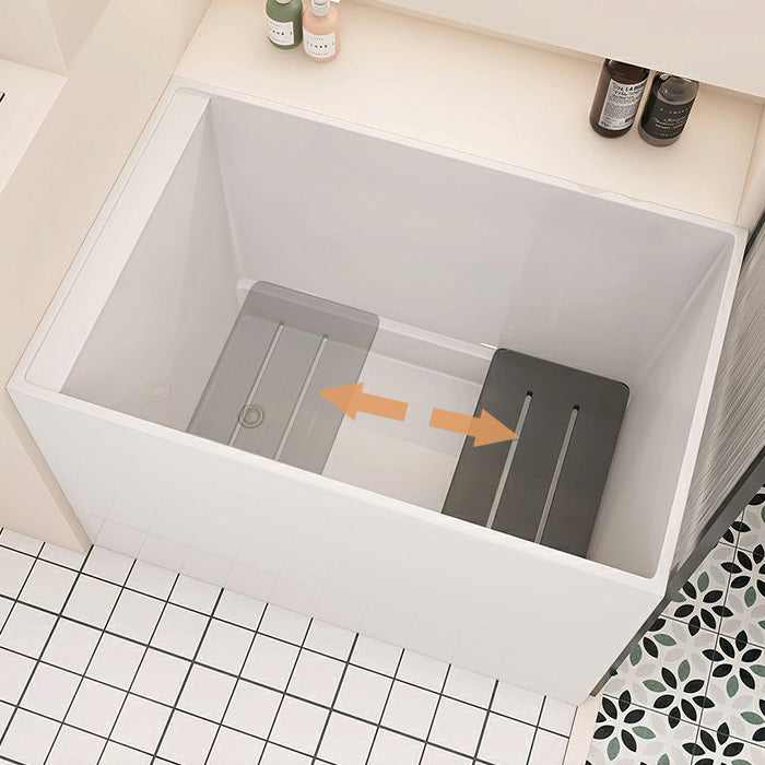 Back to Wall Freestanding Bathtub Modern Rectangular Acrylic Bathtub
