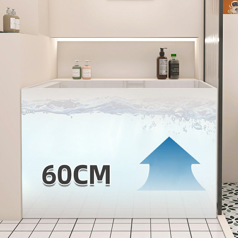 Back to Wall Freestanding Bathtub Modern Rectangular Acrylic Bathtub