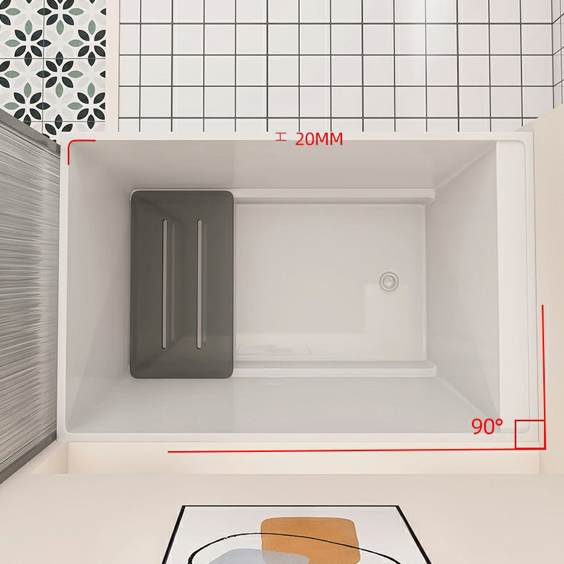 Back to Wall Freestanding Bathtub Modern Rectangular Acrylic Bathtub