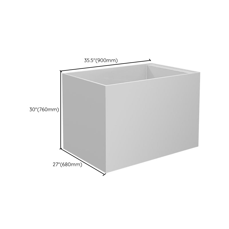 Back to Wall Freestanding Bathtub Modern Rectangular Acrylic Bathtub