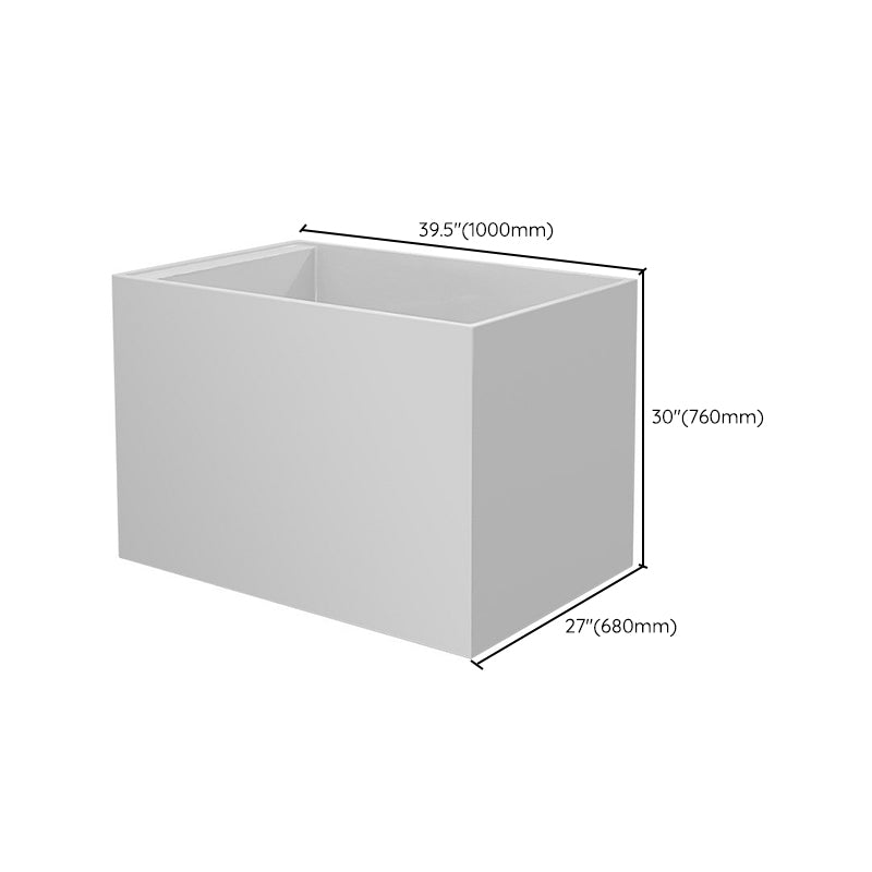Back to Wall Freestanding Bathtub Modern Rectangular Acrylic Bathtub