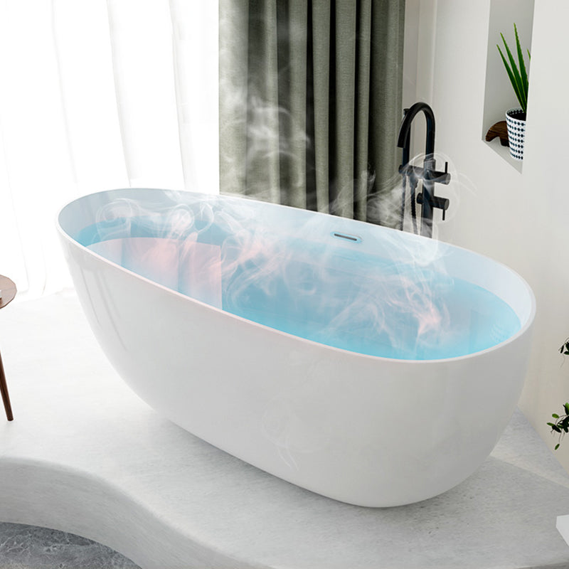 Contemporary Soaking Freestanding Bathtub Acrylic-Fiberglass Oval Bathtub