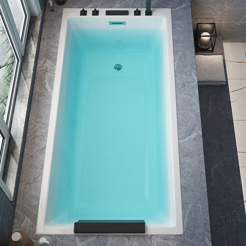 Rectangle Acrylic Soaking Bathtub Contemporary White Drop-in Bathtub