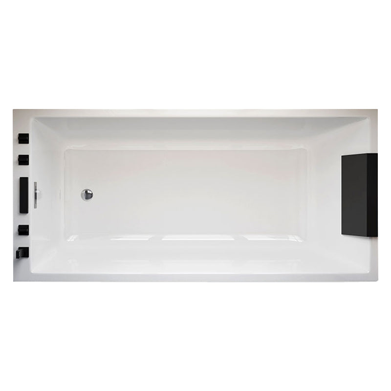Rectangle Acrylic Soaking Bathtub Contemporary White Drop-in Bathtub