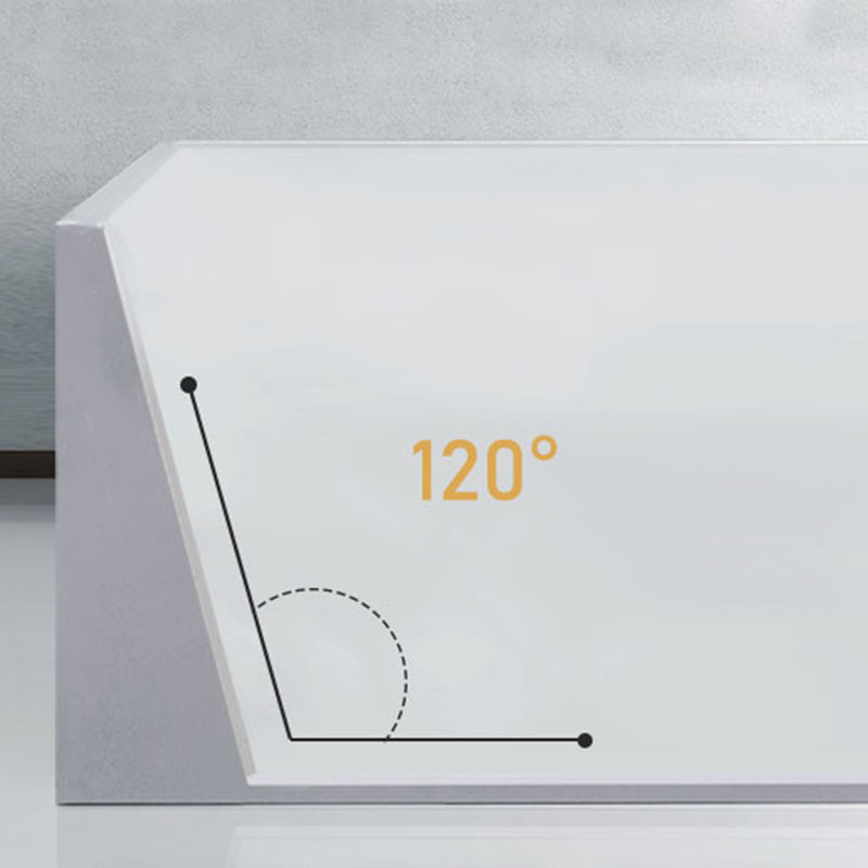 Rectangle Acrylic Soaking Bathtub Contemporary White Drop-in Bathtub