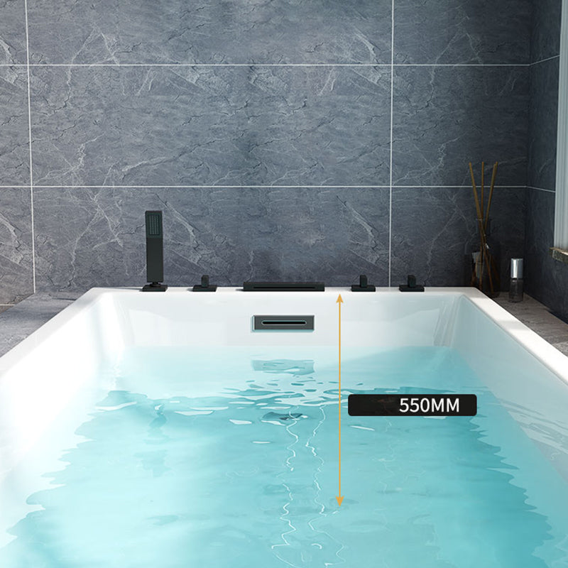Rectangle Acrylic Soaking Bathtub Contemporary White Drop-in Bathtub