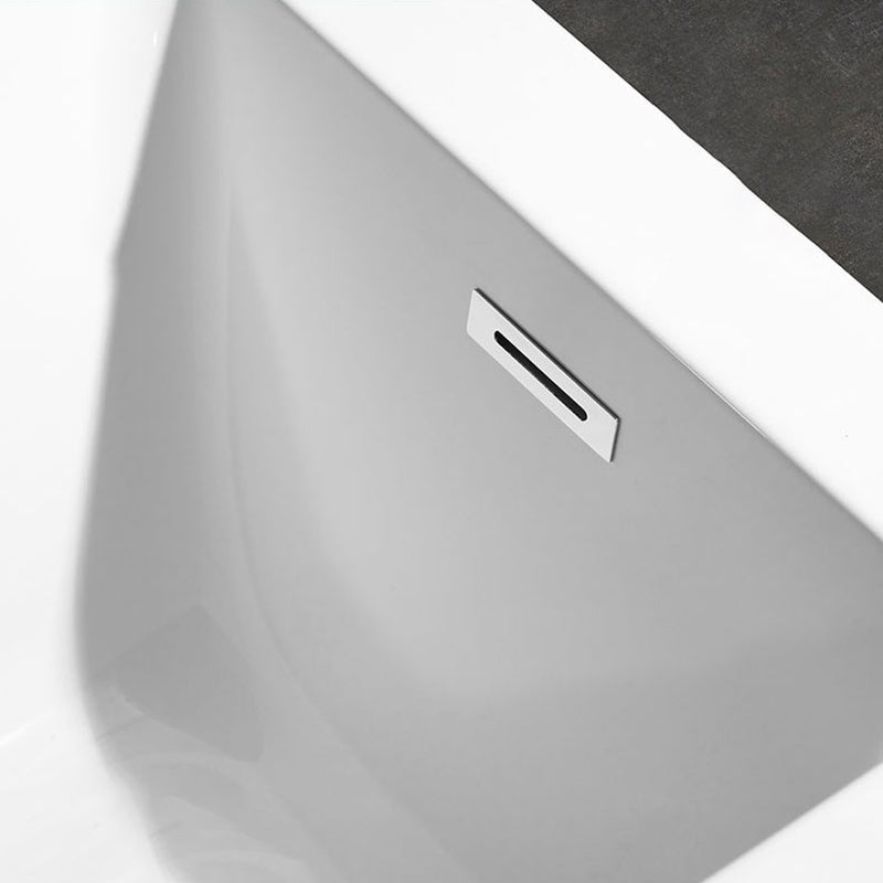 Rectangle Acrylic Soaking Bathtub Contemporary White Drop-in Bathtub