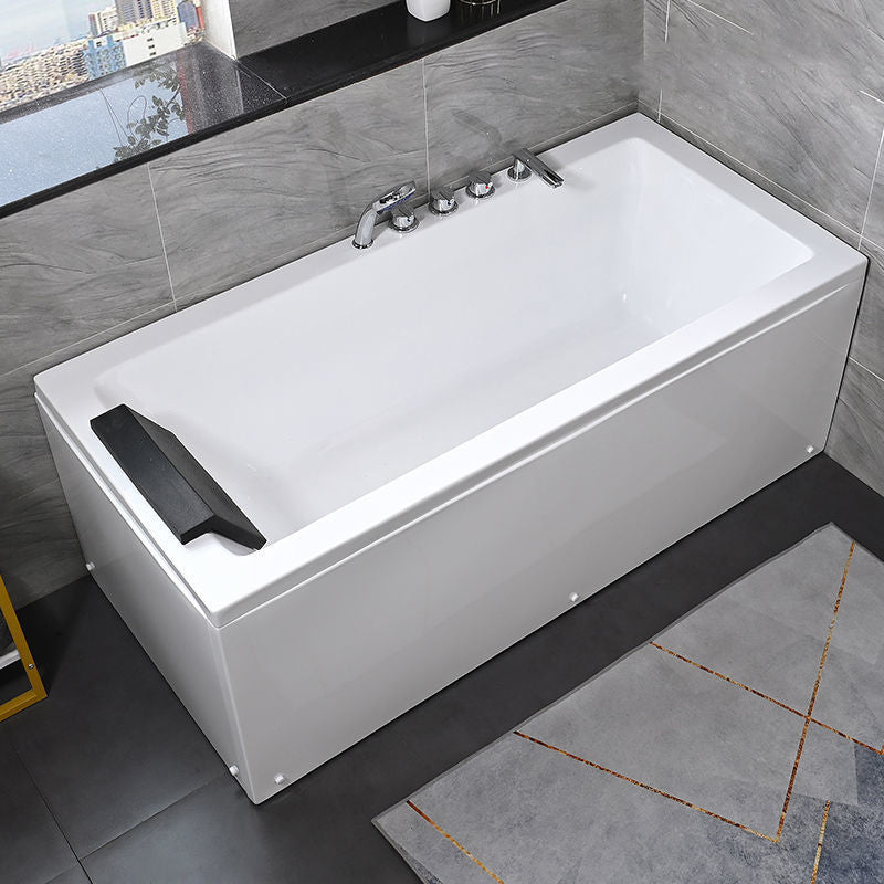 Freestanding Acrylic Bathtub Modern Stand Alone Soaking Tub with  Pop-up Drain