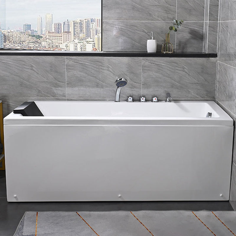 Freestanding Acrylic Bathtub Modern Stand Alone Soaking Tub with  Pop-up Drain