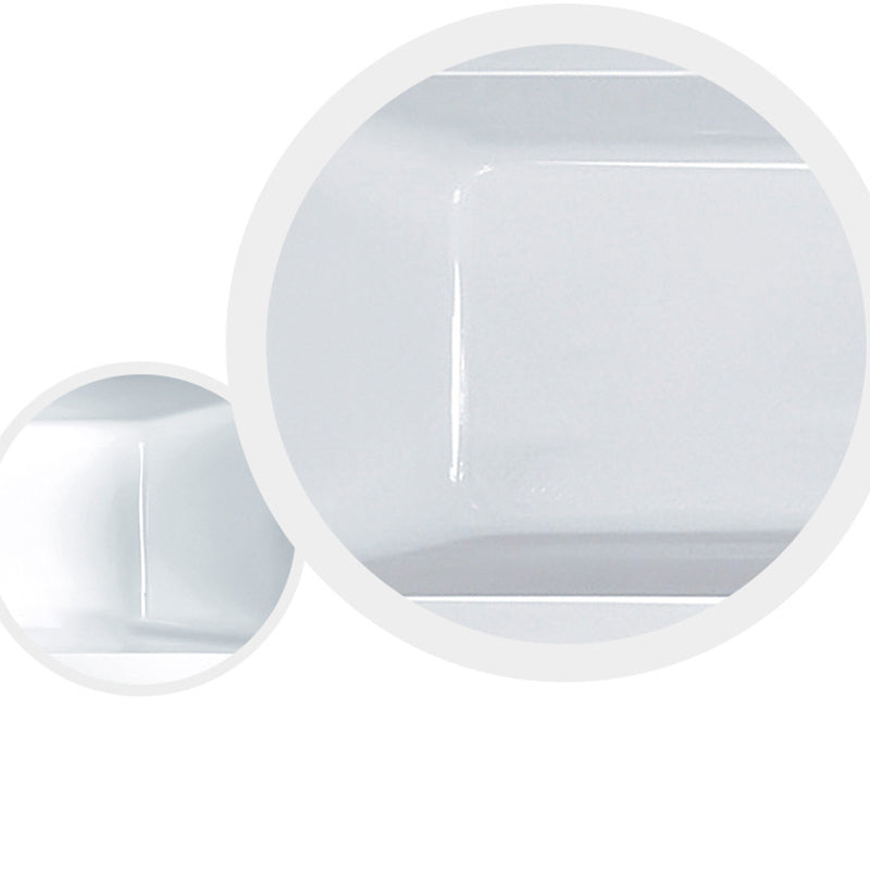 Modern Rectangular Drop-in Bath Tub White Acrylic Tub with Internal Drain