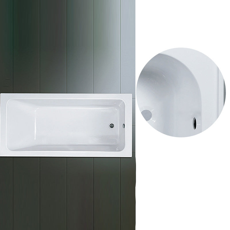 Modern Rectangular Drop-in Bath Tub White Acrylic Tub with Internal Drain