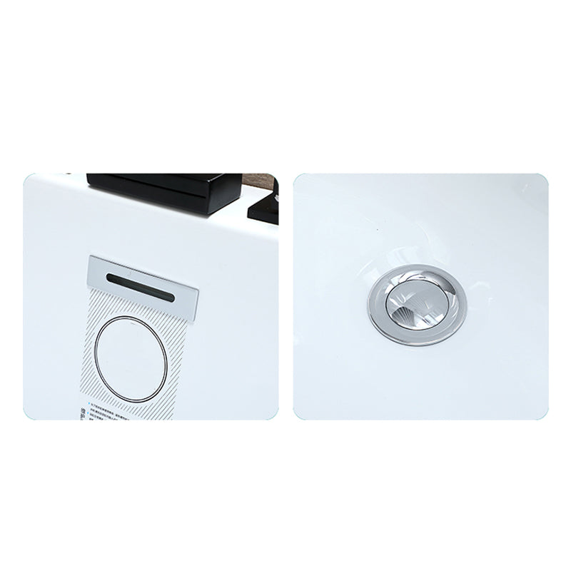 Acrylic Soaking Tub with Left Drain in White Rectangle Freestanding Bathtub