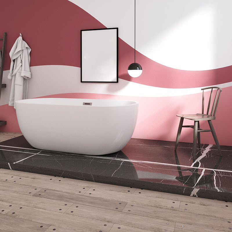 Contemporary Soaking Bathtub Acrylic Rectangular Tub for Home