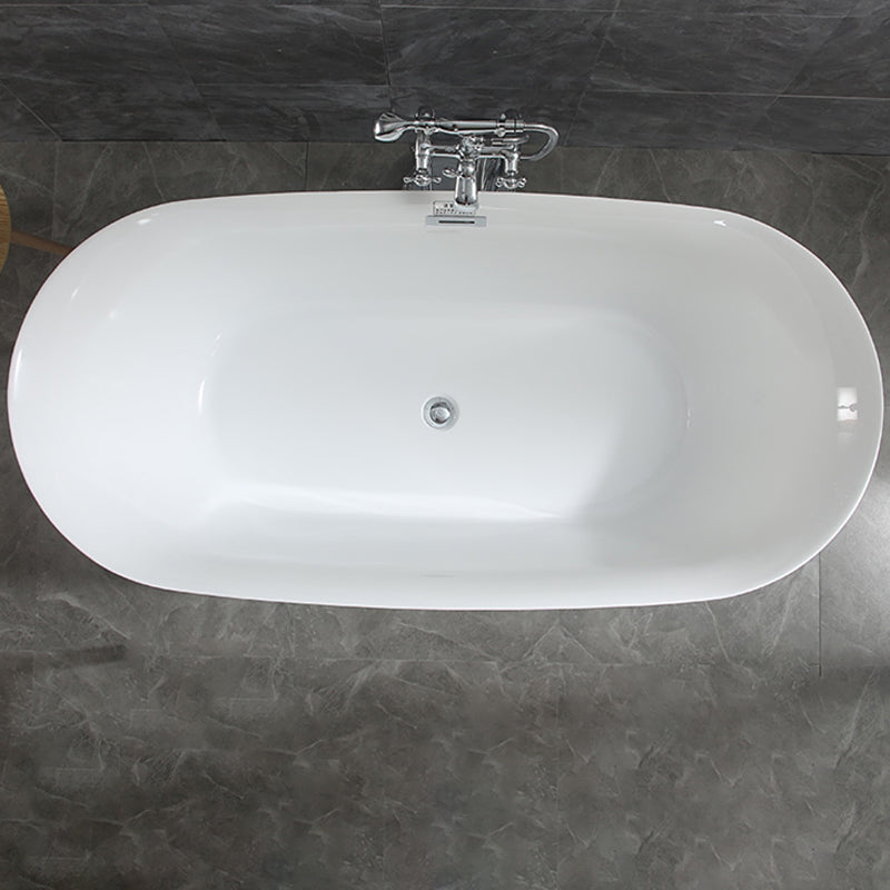 Bathroom Acrylic Oval Bathtub Soaking Tubs without Base in White