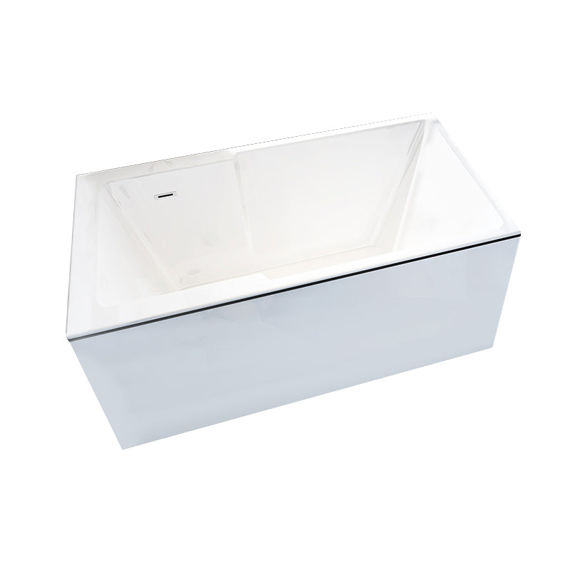 Freestanding Acrylic Bathtub Modern Stand Alone Soaking Tub with Slotted Overflow Drain