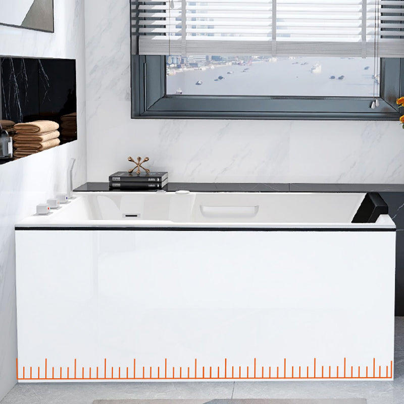 Freestanding Acrylic Bathtub Modern Stand Alone Soaking Tub with Slotted Overflow Drain