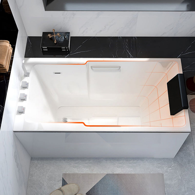 Freestanding Acrylic Bathtub Modern Stand Alone Soaking Tub with Slotted Overflow Drain