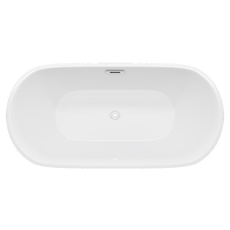 Matte Finish Acrylic Freestanding Tub Contemporary Oval Bathtub