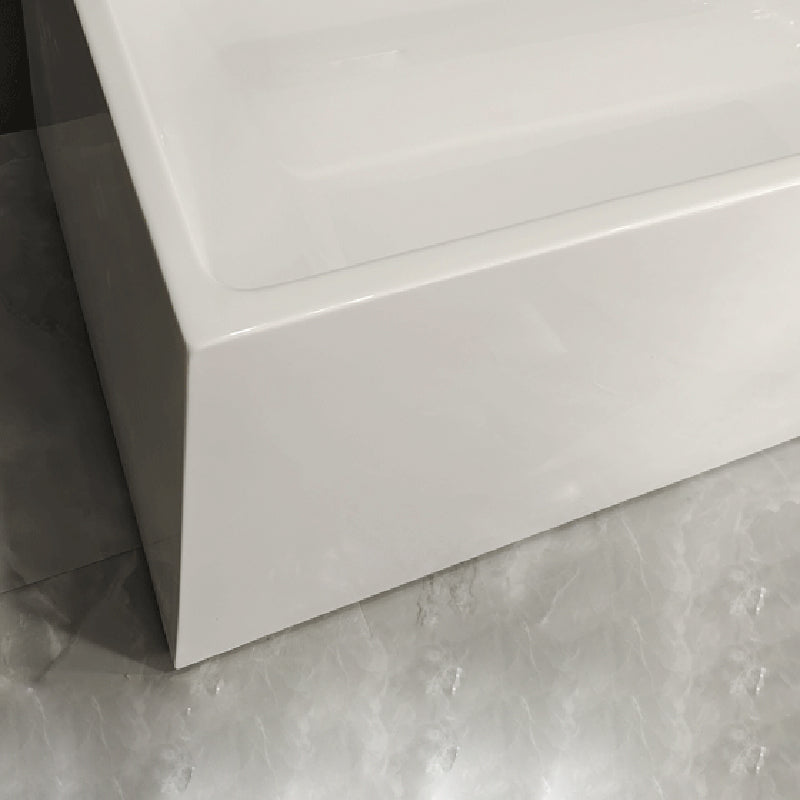 Modern Style Acrylic Rectangular Tub White Bath Tub with Internal Drain