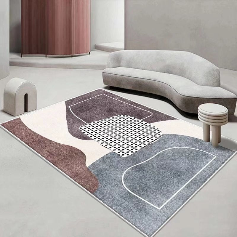 Modern Pink Rug Color Piece Indoor Rug Washable Rug for Living Room