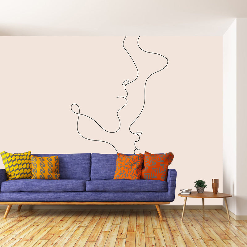 Decorative Illustration Mural Wallpaper Line Art Indoor Wall Mural