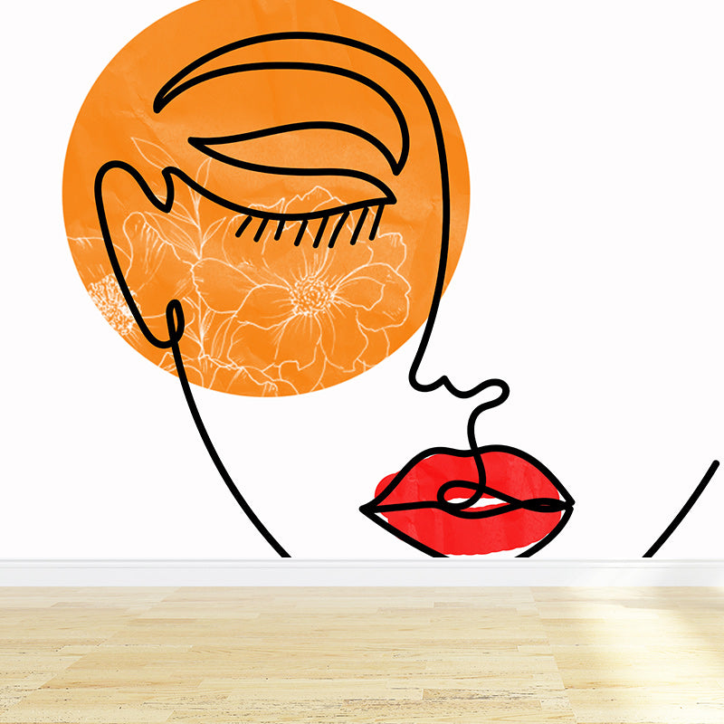 Line Art Mural Wallpaper Environment Friendly Living Room Wall Mural