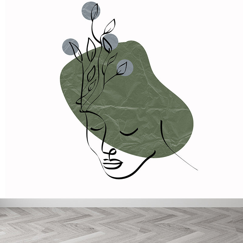 Line Art Mural Wallpaper Environment Friendly Living Room Wall Mural